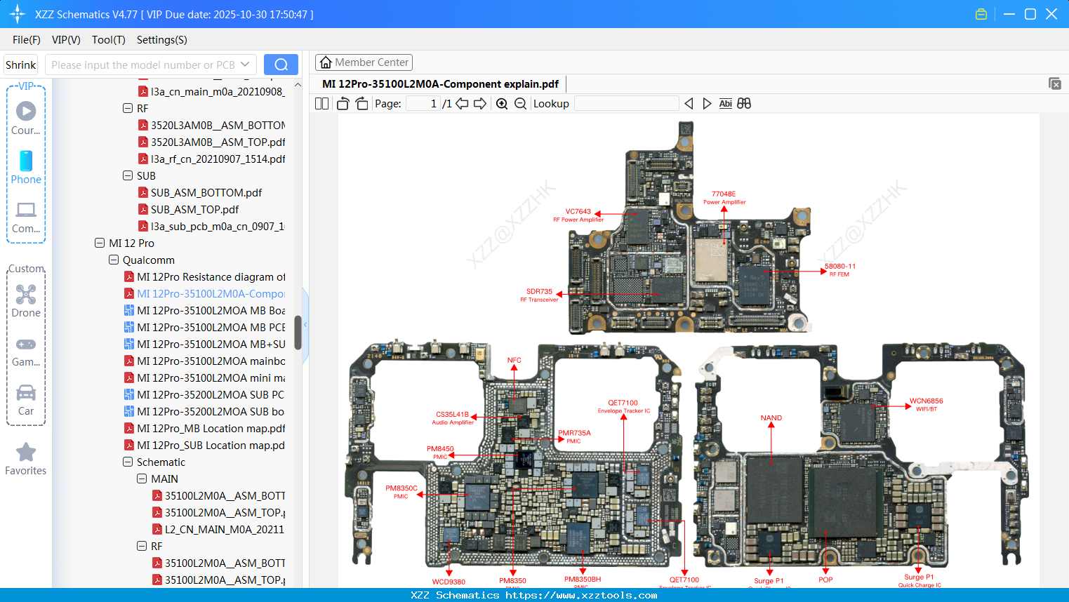 Xiaomi MI 12Pro-35100L2M0A-Component Explain